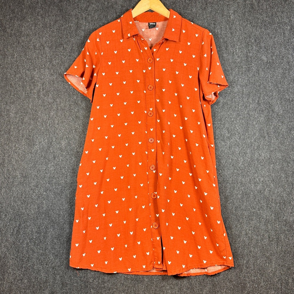 Her Universe Disney Mickey Mouse Dress Rust Orange Rayon Dissneycore Medium